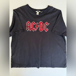 H&M AC/DC Women’s Black Graphic Band Tee - Size XL